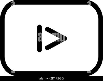 Playback set icon on a white isolated background. Black play symbol in ...