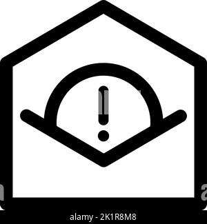 Dangerous message. Email error vector logo icon. Envelope with exclamation mark. Sign and alert error, alarm danger symbol. Letter mail, warning Stock Vector