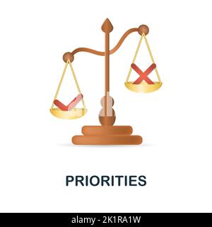 Priorities icon. 3d illustration from personal productivity collection. Creative Priorities 3d icon for web design, templates, infographics and more Stock Vector