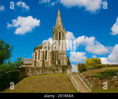 A view of the Eglise Saint-Martin Catholic Church in La Feuillie, Manche, Normandy, France, Europe Stock Photo