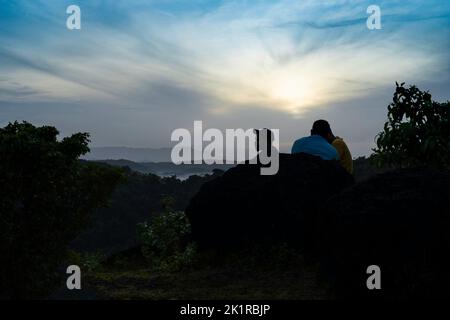 matanga hill sunrise, hampi, india. Stock Photo