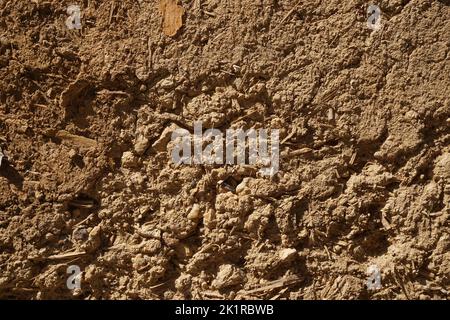 adobe wall with recesses, background Stock Photo