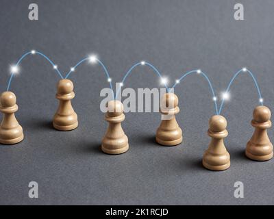 Communication, interaction, information exchange and dissemination of ideas in business or society. Transmission of information, trends, news or rumor Stock Photo