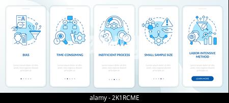 Disadvantages of case study onboarding mobile app screen Stock Vector ...