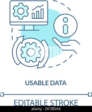 Usable data turquoise concept icon Stock Vector