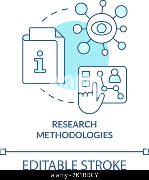 Research methodologies turquoise concept icon Stock Vector
