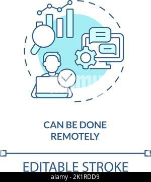 Can be done remotely turquoise concept icon Stock Vector