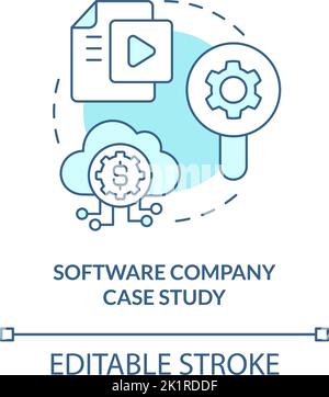 Software company case study turquoise concept icon Stock Vector