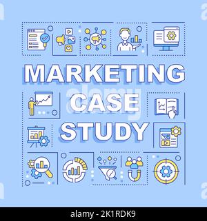 Marketing case study word concepts blue banner Stock Vector