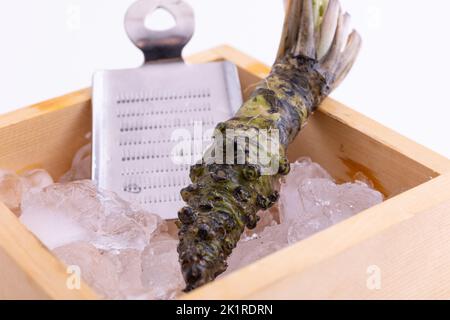 Freshly picked high-quality raw wasabi necessary for Japanese cuisine Stock Photo