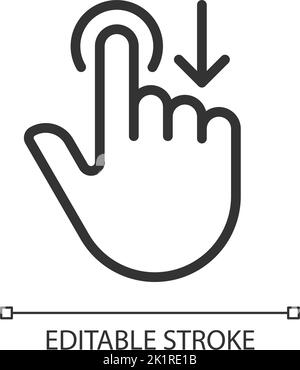 Move downwards pixel perfect linear icon Stock Vector