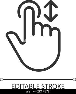 Scrolling vertically pixel perfect linear icon Stock Vector
