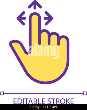Drag pixel perfect yellow RGB color icon Stock Vector