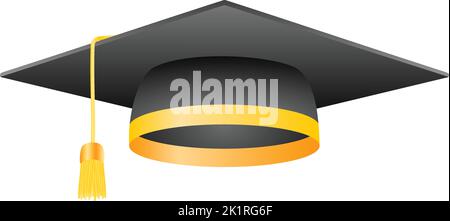 graduation cap on white background. Isolated vector illustration Stock Vector