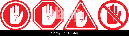 road signs with hand on white background. Vector illustration Stock Vector