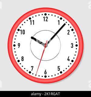 Circle clock face on white background. Vector illustration Stock Vector