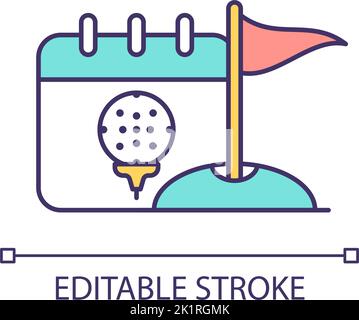 Golf tournament agenda RGB color icon Stock Vector