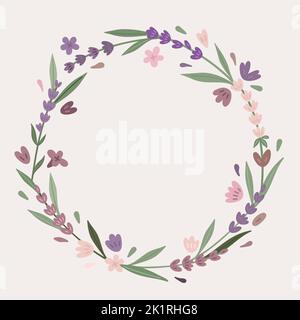 Lavender flower frame Stock Vector