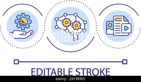 AI algorithm in marketing loop concept icon Stock Vector