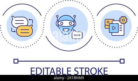 Chatbots in content making loop concept icon Stock Vector