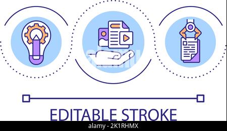 Automated content generation loop concept icon Stock Vector