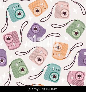 Instant cameras pattern Stock Vector