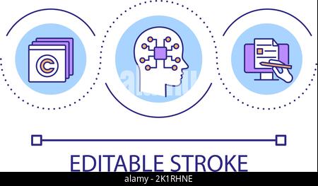 Copyright protection online loop concept icon Stock Vector