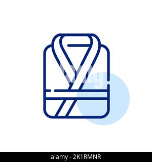 Bathrobe luxury hotel dressing gown. Pixel perfect, editable stroke line icon Stock Vector