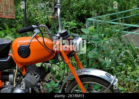 Karpaty is a Soviet moped produced at the Lvov Motor Plant in Ukraine. Stock Photo