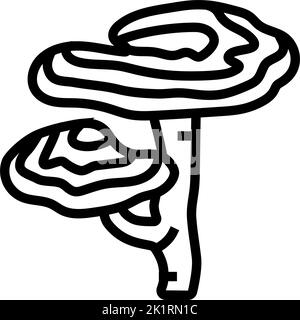 reishi mushroom line icon vector illustration Stock Vector