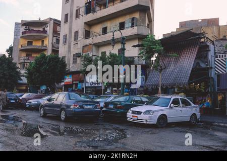 Cairo, Egypt - November 15, 2020: Panoramic View to the Egyptian Capital city on the Sunny Day Stock Photo