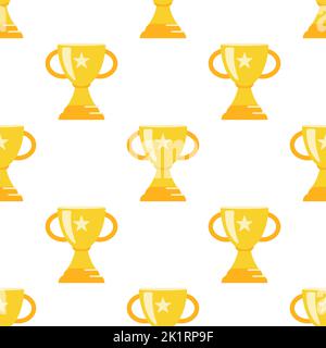 Award trophy statue seamless. Flat and solid color Stock Vector