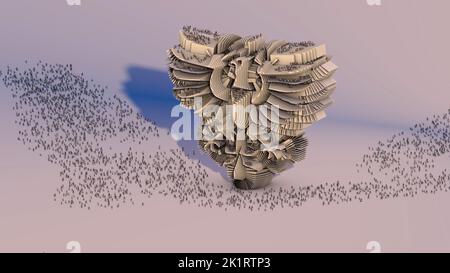 A 3D Illustration of an eagle architectural structure. Stock Photo