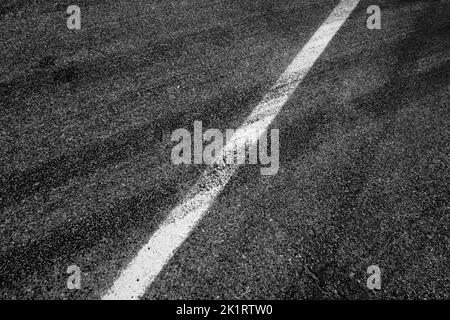 Detail of skid marks or tire tracks on road Stock Photo
