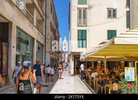 Restaurant on Široka ulica in the historic old town, Zadar, Croatia Stock Photo