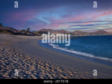 Evening sky over the Sea of Cortez and Cabo San Lucas Beach, Mexico Stock Photo