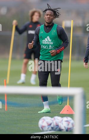 Tubize, Belgium, 20/09/2022, Belgium's Michy Batshuayi pictured during a training session of the Belgian national soccer team the Red Devils, Tuesday 20 September 2022, in Tubize, in preparation of the Nations League matches against the Netherlands and Wales. BELGA PHOTO BRUNO FAHY Stock Photo