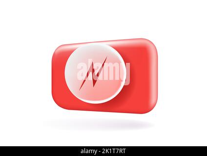 Speech bubble energy. Premium quality. Vector 3d isometric color icon new style. Stock Vector