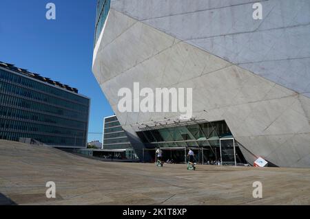 View of the Casa da Música, Porto, Portugal. Home of the Porto National Orchestra. Designed by Dutch architect Rem (Remment) Koolhaas. Stock Photo