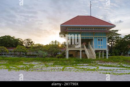 Rama 6 palace at Hua Hin King palace by the beach in HuaHin Thailand Stock Photo