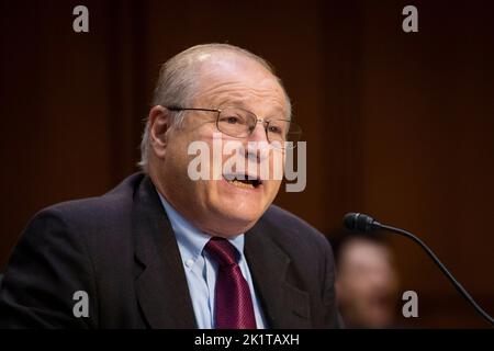 Eric S. Edelman, Counselor, Center for Strategic and Budgetary Assessments, Director, United States Institute of Peace, responds to questions during a Senate Committee on Armed Services hearing to examine United States nuclear strategy and policy, in the Hart Senate Office Building in Washington, DC, Tuesday, September 20, 2022. Credit: Rod Lamkey/CNP /MediaPunch Stock Photo