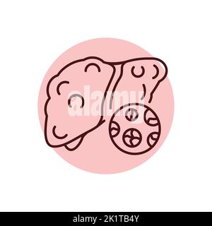 Cirrhosis fibrosis color line icon. Human diseases. Pictogram for web page, mobile app, promo. Stock Vector