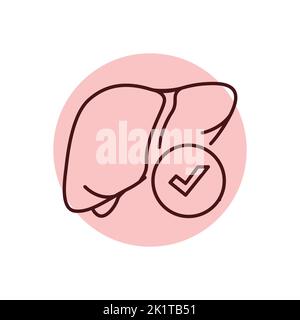 Healthy liver color line icon. Human diseases. Pictogram for web page, mobile app, promo. Stock Vector