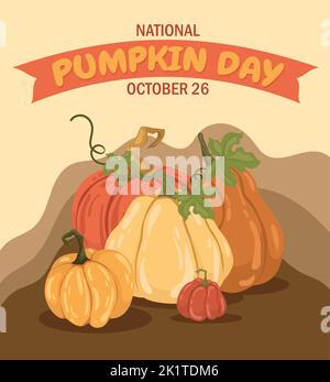 Pumpkin day card or background. vector  Stock Vector