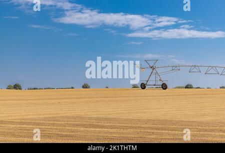 Large farm irrigation sprinkler system Stock Photo