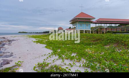 Rama 6 palace at Hua Hin King palace by the beach in HuaHin Thailand Stock Photo