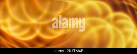 panoramic abstract orange wavy ligt pattern or background Stock Photo