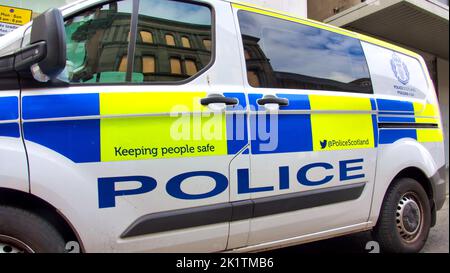 police Scotland alba poleas van car Glasgow, Scotland, UK Stock Photo