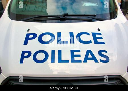 police Scotland alba poleas van car Glasgow, Scotland, UK Stock Photo