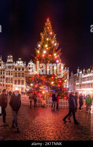 Winter and Christmas time in Brussels Stock Photo